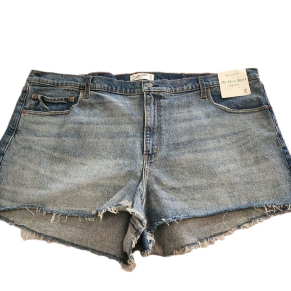 ABERCROMBIE & Fitch the mom shorts distressed high rise plus size 36 22 new